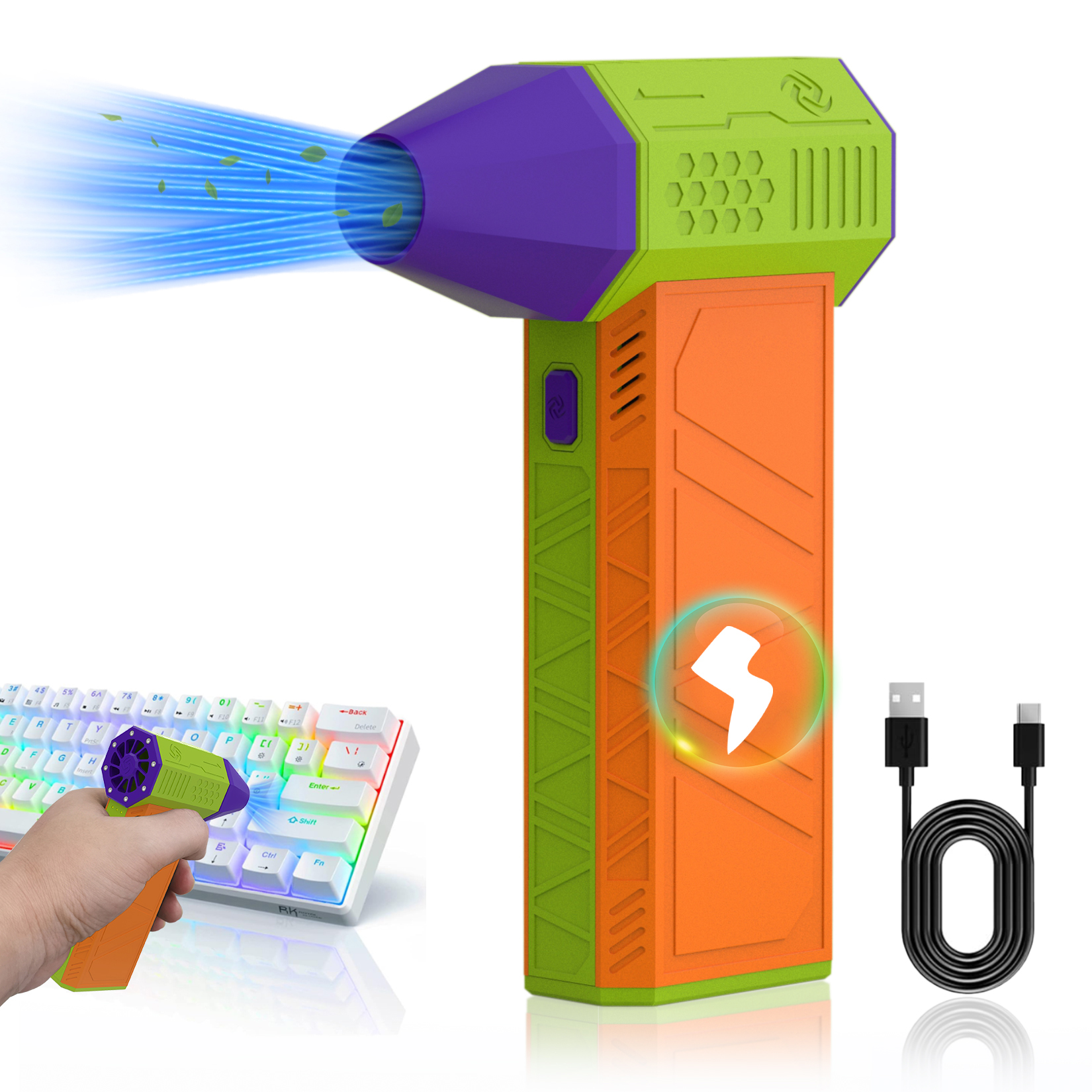 Leaf Blower Cordless - Portable 6000mAh Cordless Mini Jet Blower