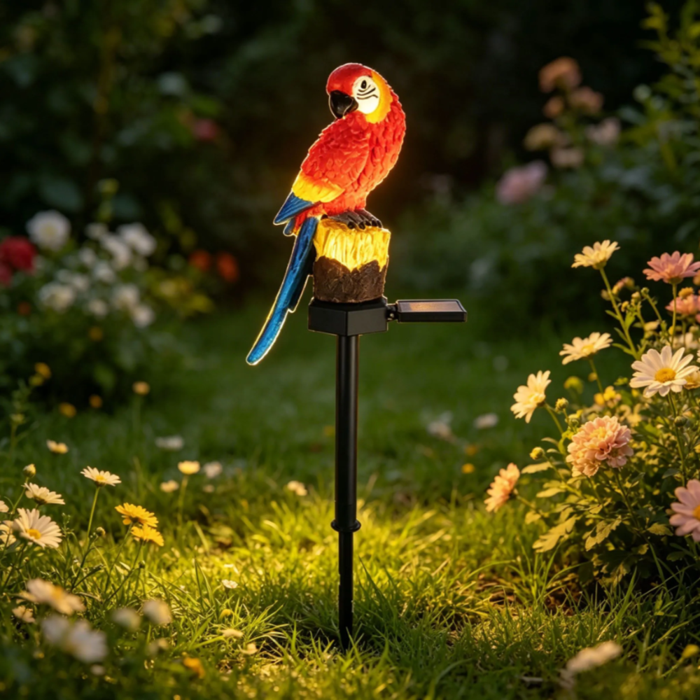 Outdoor Power Outlet Solar - Solar Resin Parrot Decorative Light, Outdoor