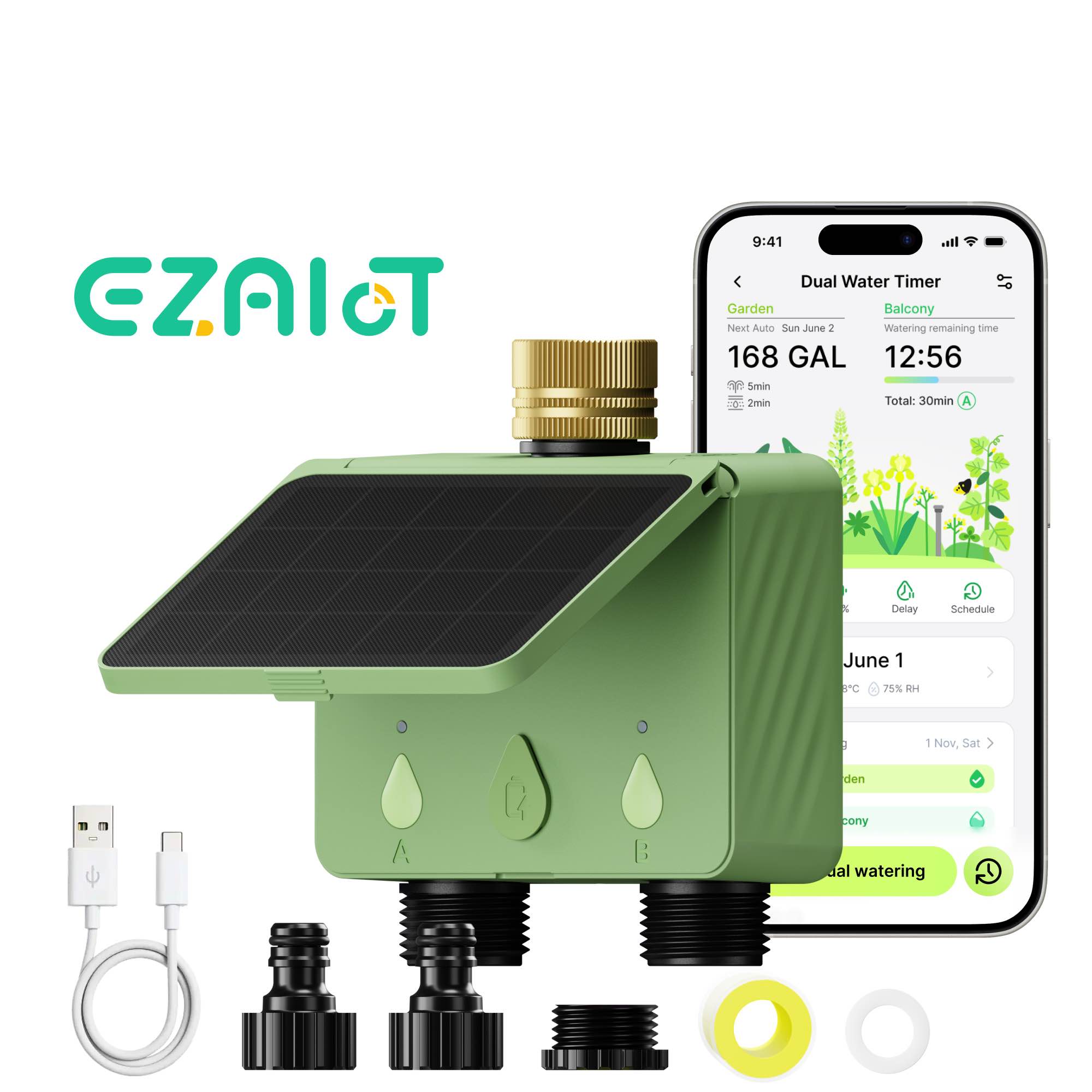 Power Zone Outdoor Timer - Smart Sprinkler Water Timer Tuya Wifi