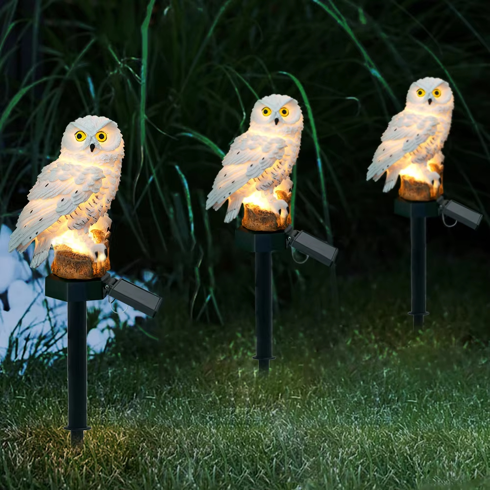 Solar light owl animal sculptu - Outdoor Power Outlet Solar review and price
