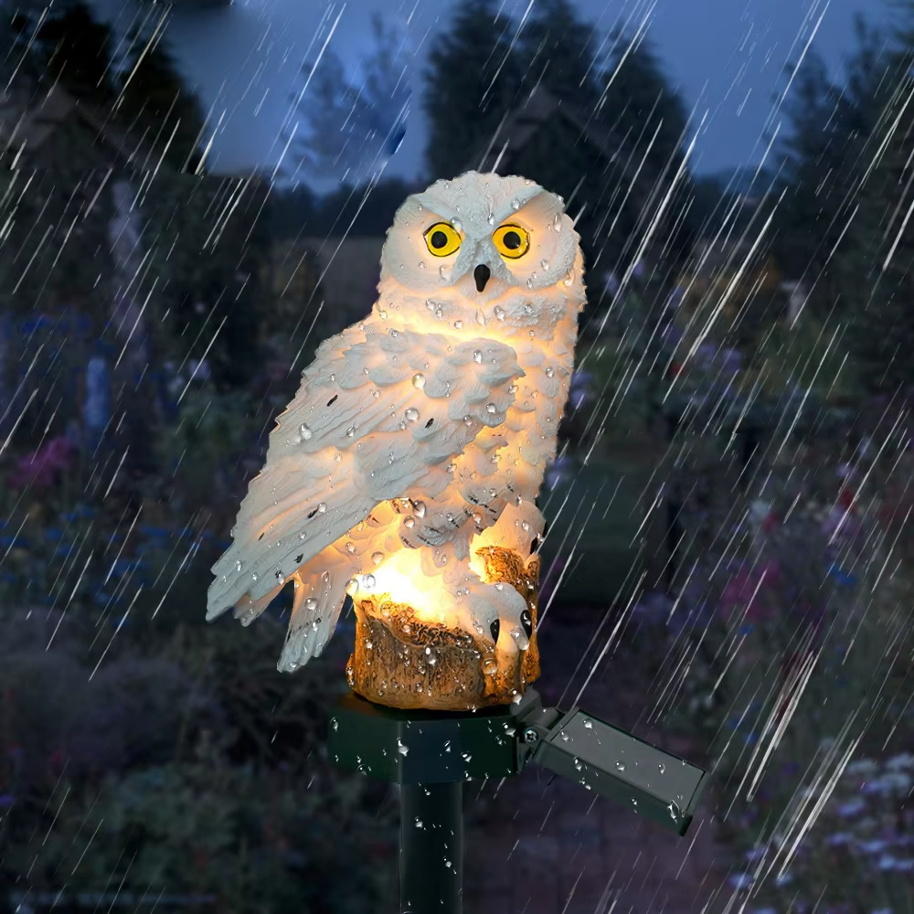 Solar light owl animal sculptu - Outdoor Power Outlet Solar review and price