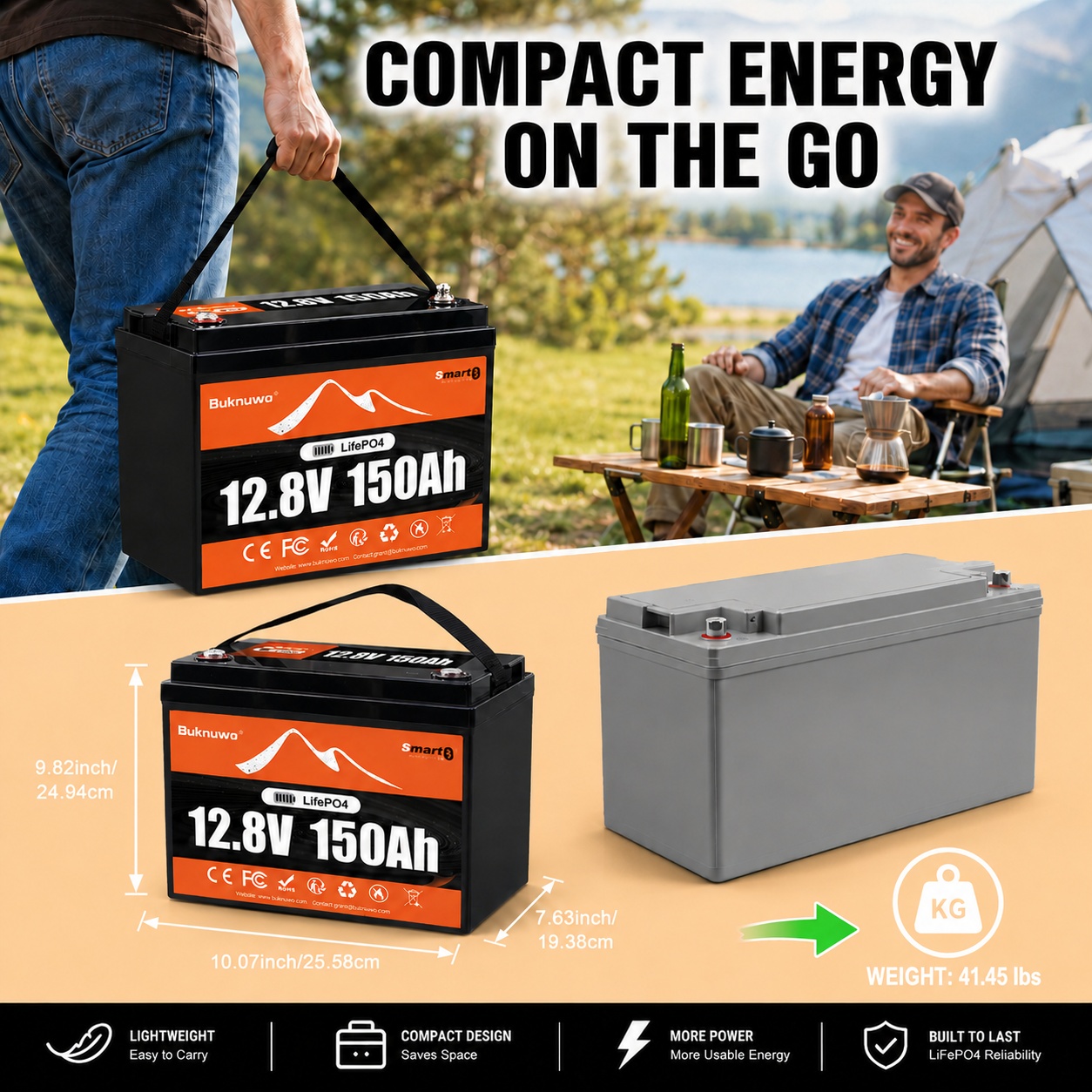 Smart 12V/12.8V 150Ah Bluetoot - Outdoor Power Supply 12V review and price