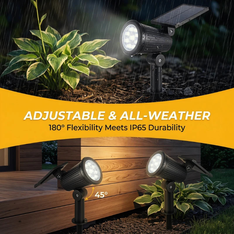 2PCS Solar Powered LED Spotlig - Outdoor Power Outlet Solar review and price
