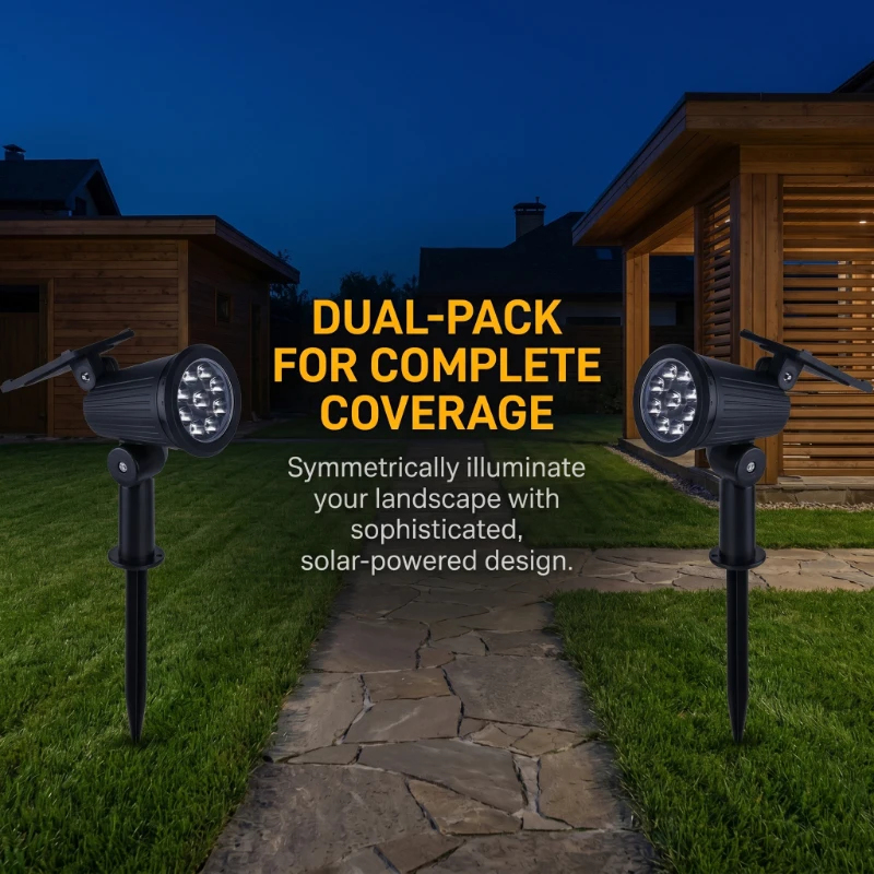 2PCS Solar Powered LED Spotlig - Outdoor Power Outlet Solar review and price