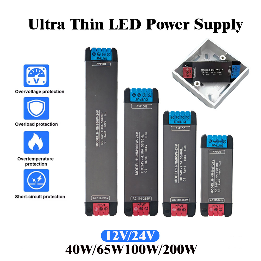 DC24V 200W 100W 65W 40W  Ultra - Outdoor Power Supply 12V review and price