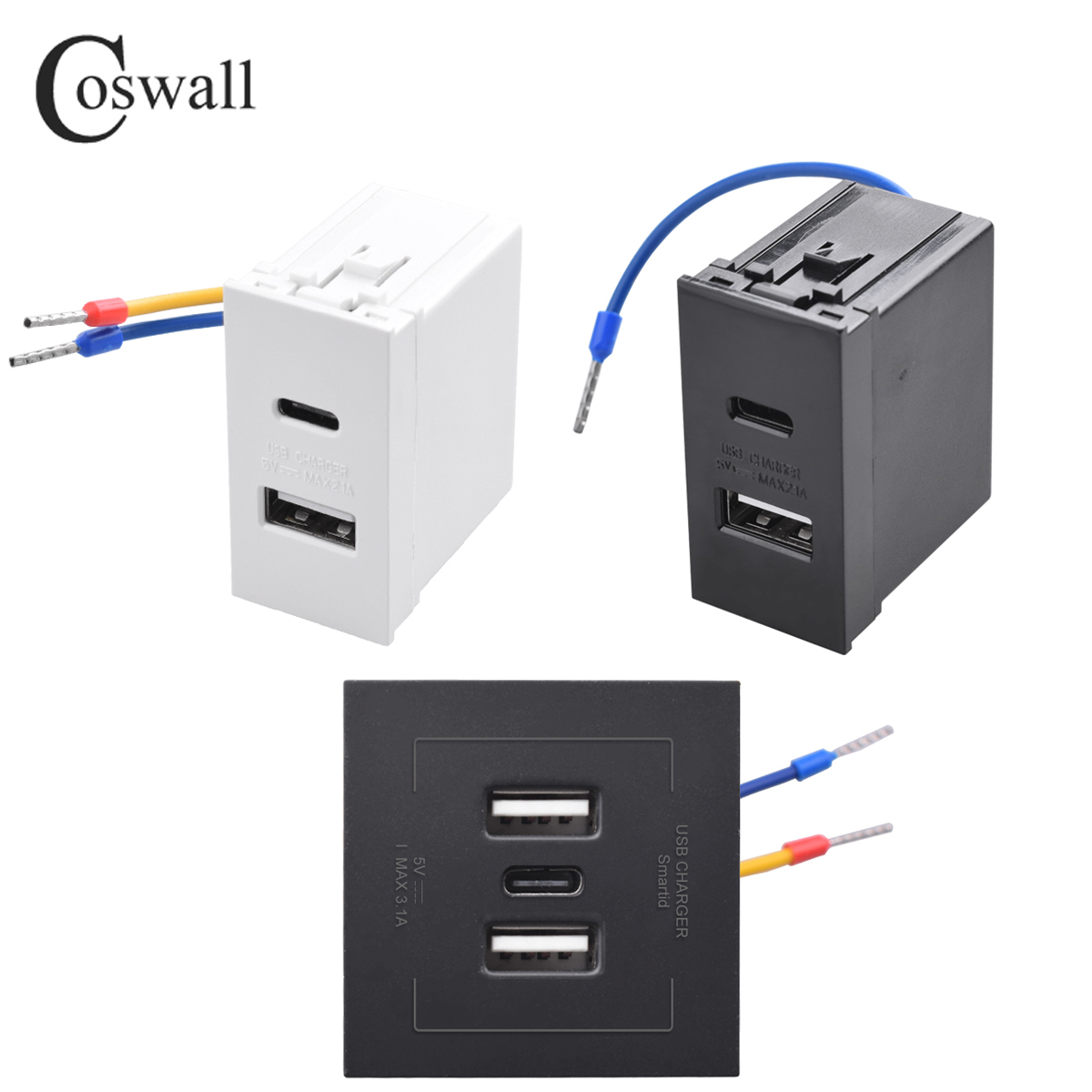 COSWALL E45 / P45 Series White - Outdoor Usb Power Outlet review and price