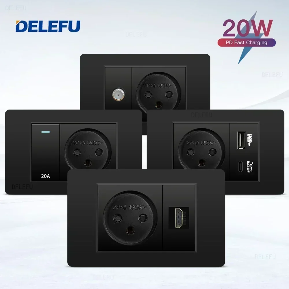 DELEFU Black Retardant PC Isra - Outdoor Usb Power Outlet review and price