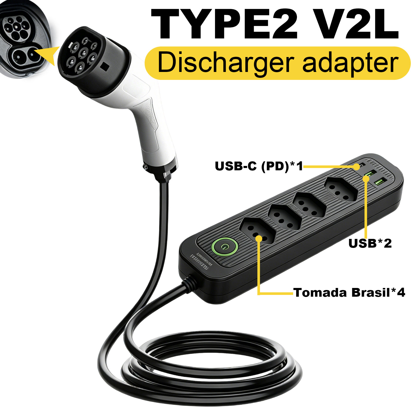 Type2 V2L Discharge Adapter 16 - Outdoor Power Socket review and price