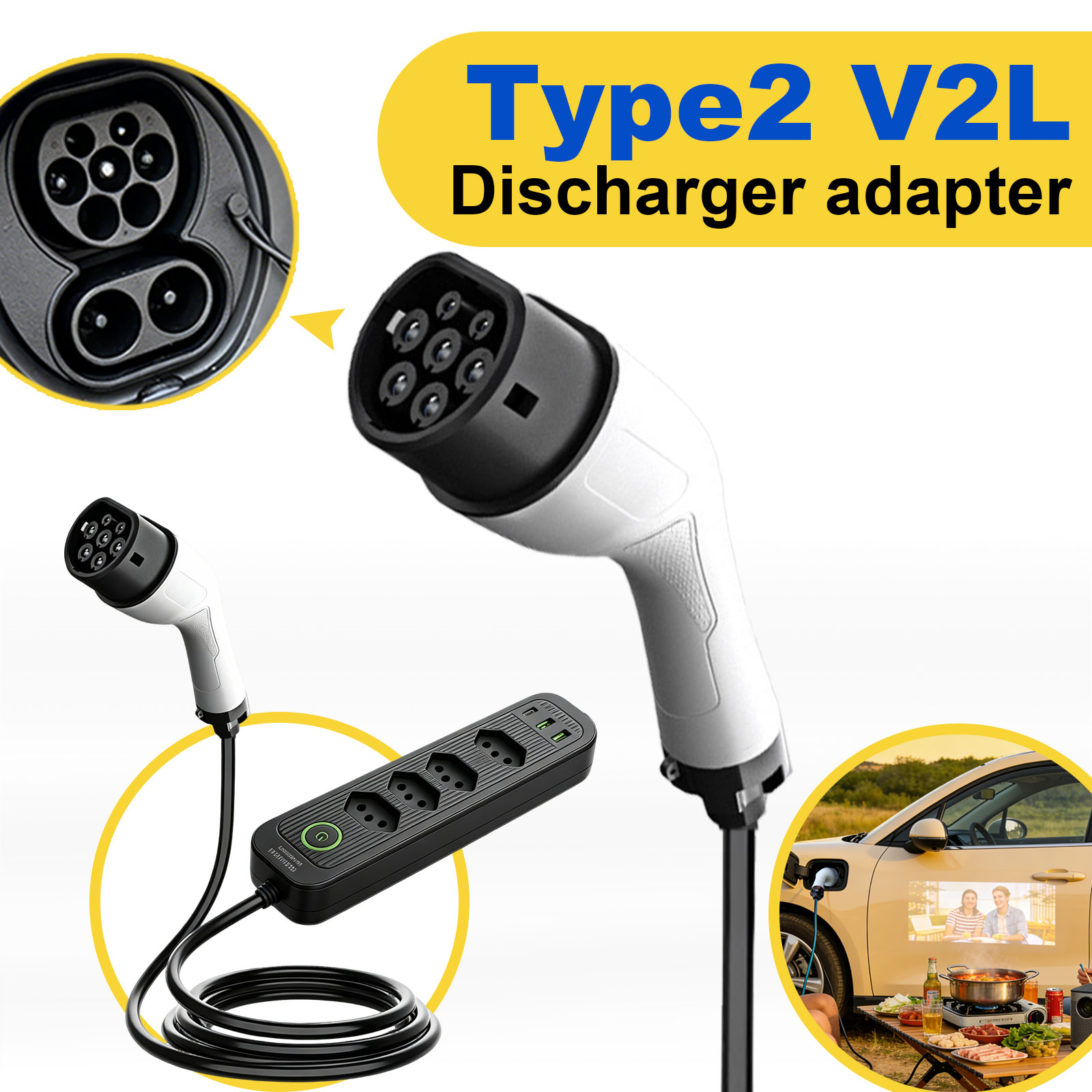 Type2 V2L Discharge Adapter 16 - Outdoor Power Socket review and price