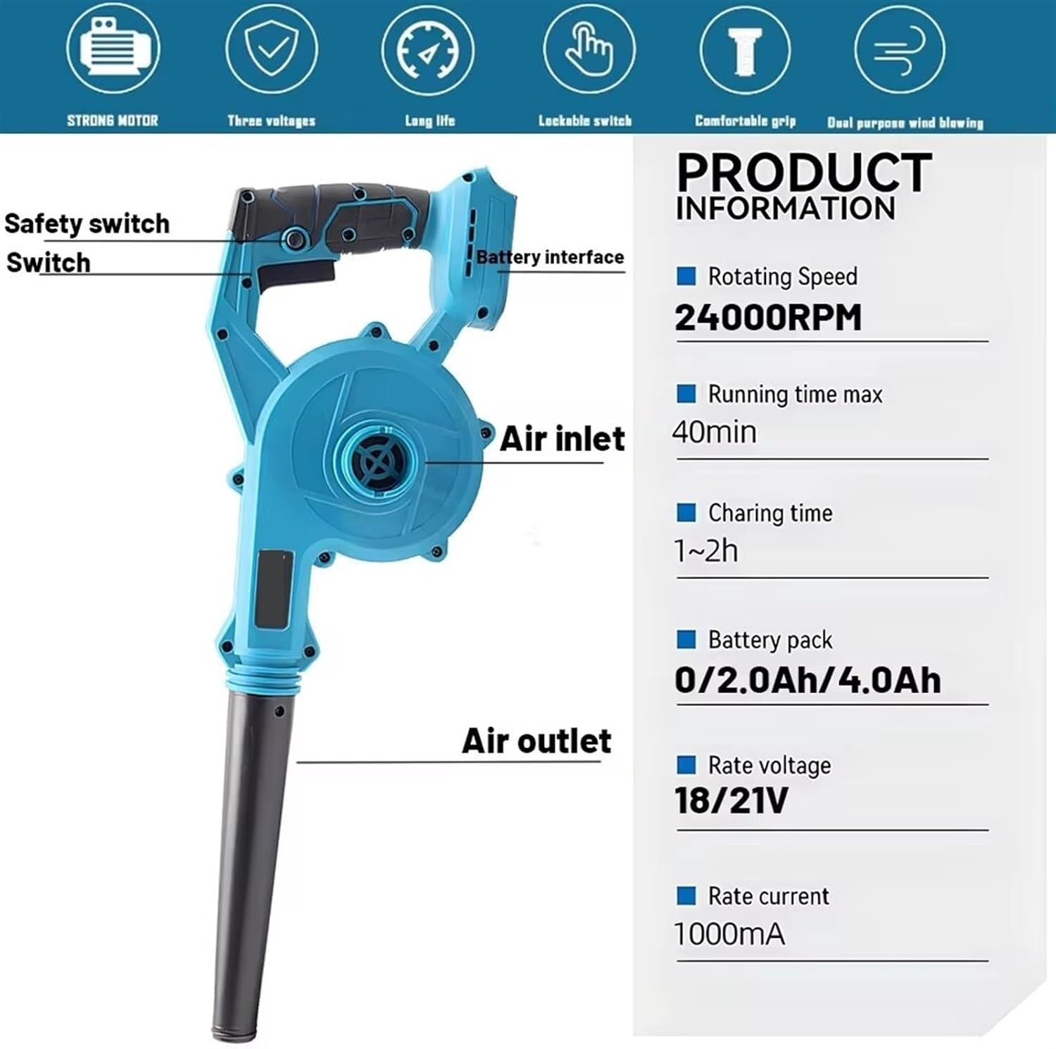 For Makita 18V Li-Ion Battery  - Leaf Blower Cordless review and price