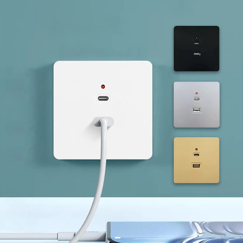 Black Universal Wall USB C Soc - Outdoor Usb Power Outlet review and price