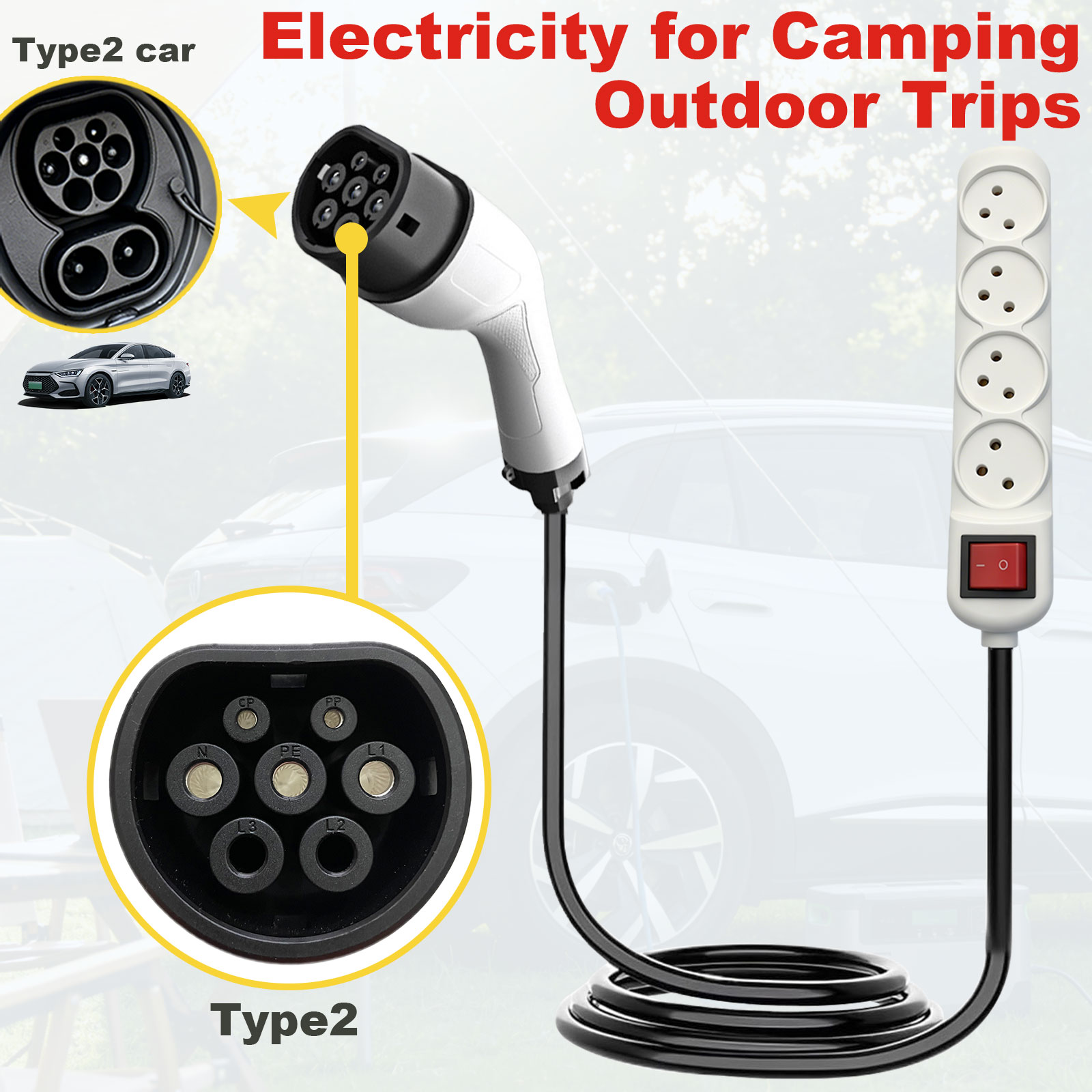 Type2 V2L Discharge Adapter Is - Outdoor Power Socket review and price