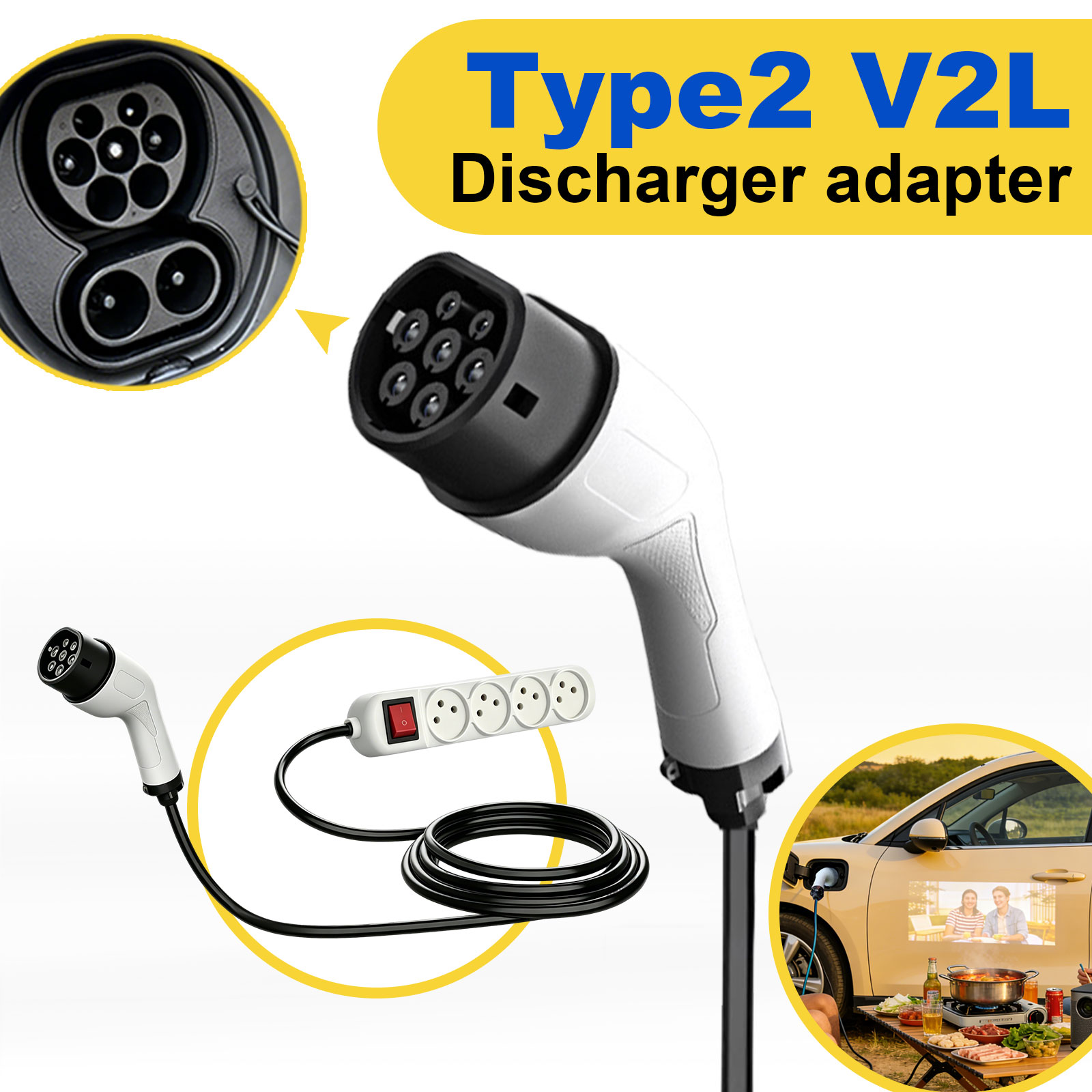 Type2 V2L Discharge Adapter Is - Outdoor Power Socket review and price