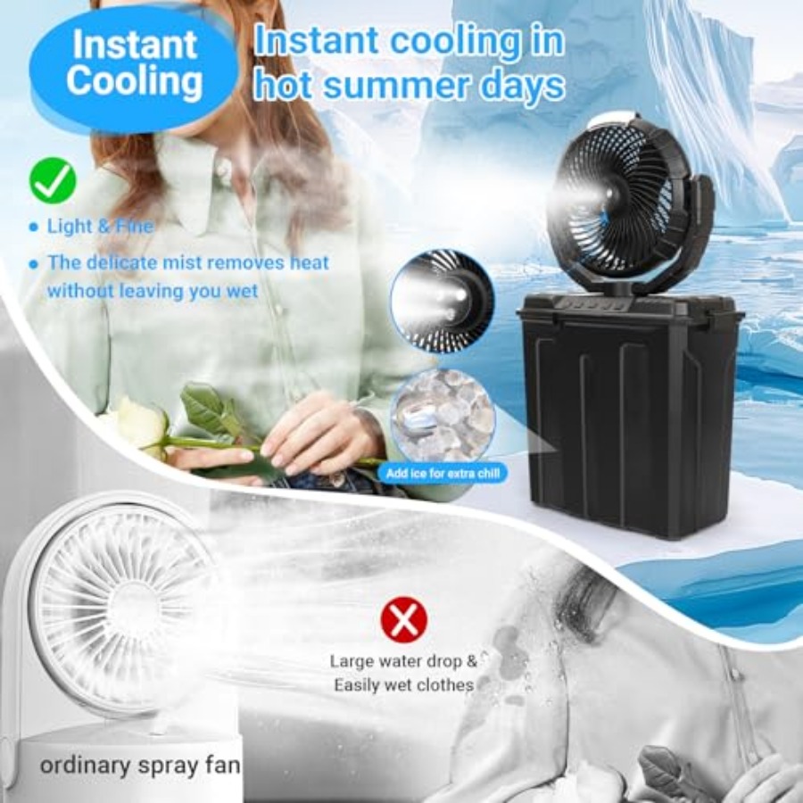 Outdoor Portable Misting Fan w - Outdoor Power Fan review and price
