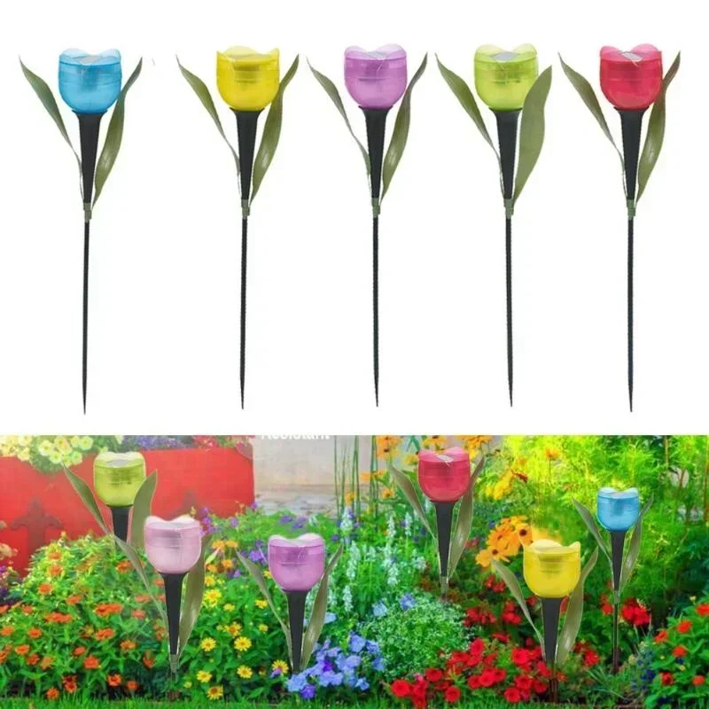 1Pcs Garden Tulip Flower Shape - Outdoor Power Outlet Solar review and price