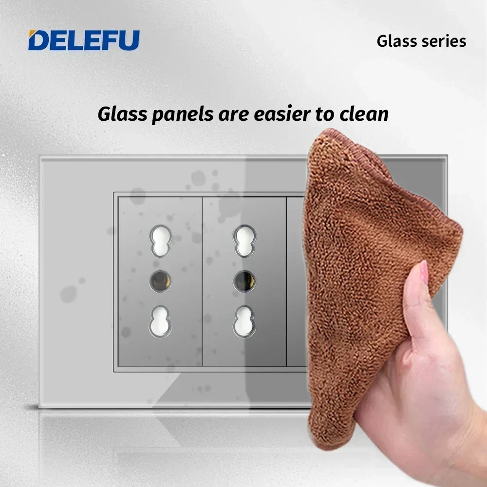 DELEFU Grey Tempered Glass Ita - Outdoor Usb Power Outlet review and price