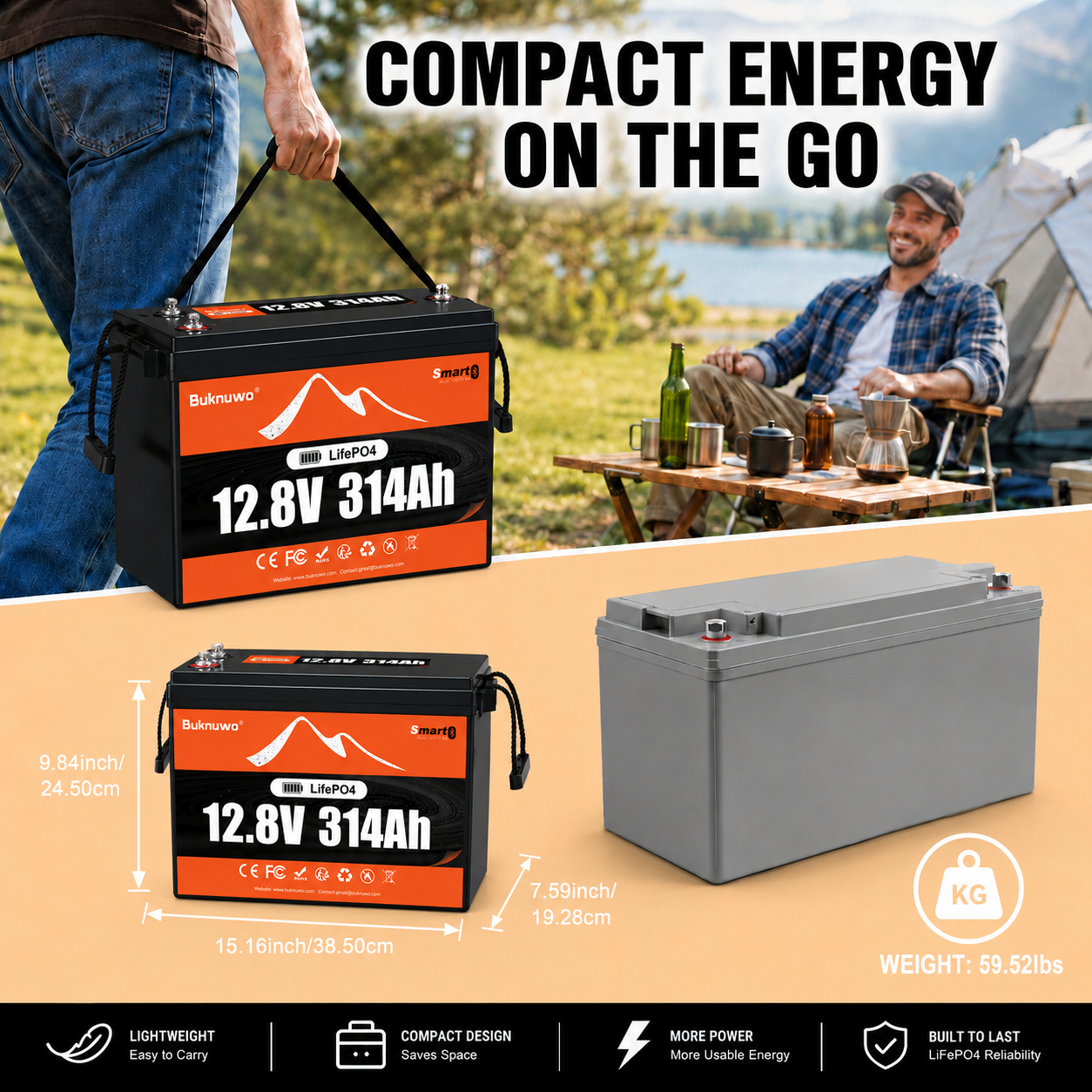 Smart 12V/12.8V 314Ah Bluetoot - Outdoor Power Supply 12V review and price