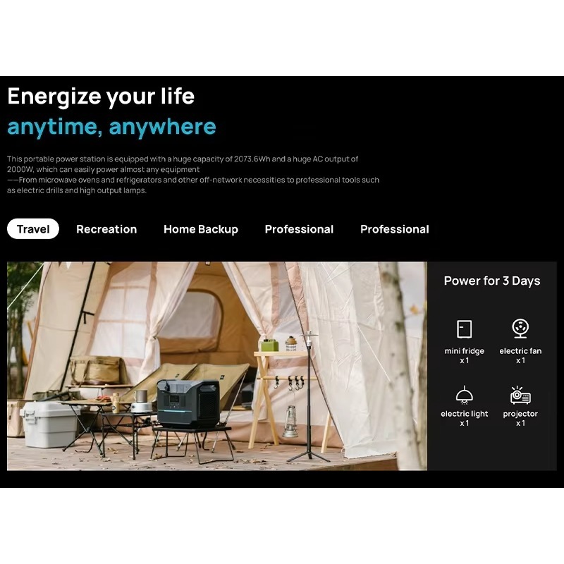 2000W Lifepo4 Battery Outdoor  - Outdoor Power Generator review and price