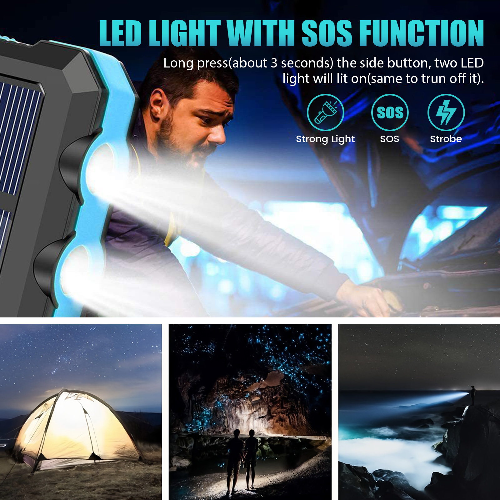 10000mAh Solar Power Bank Port - Outdoor Power Outlet Solar review and price