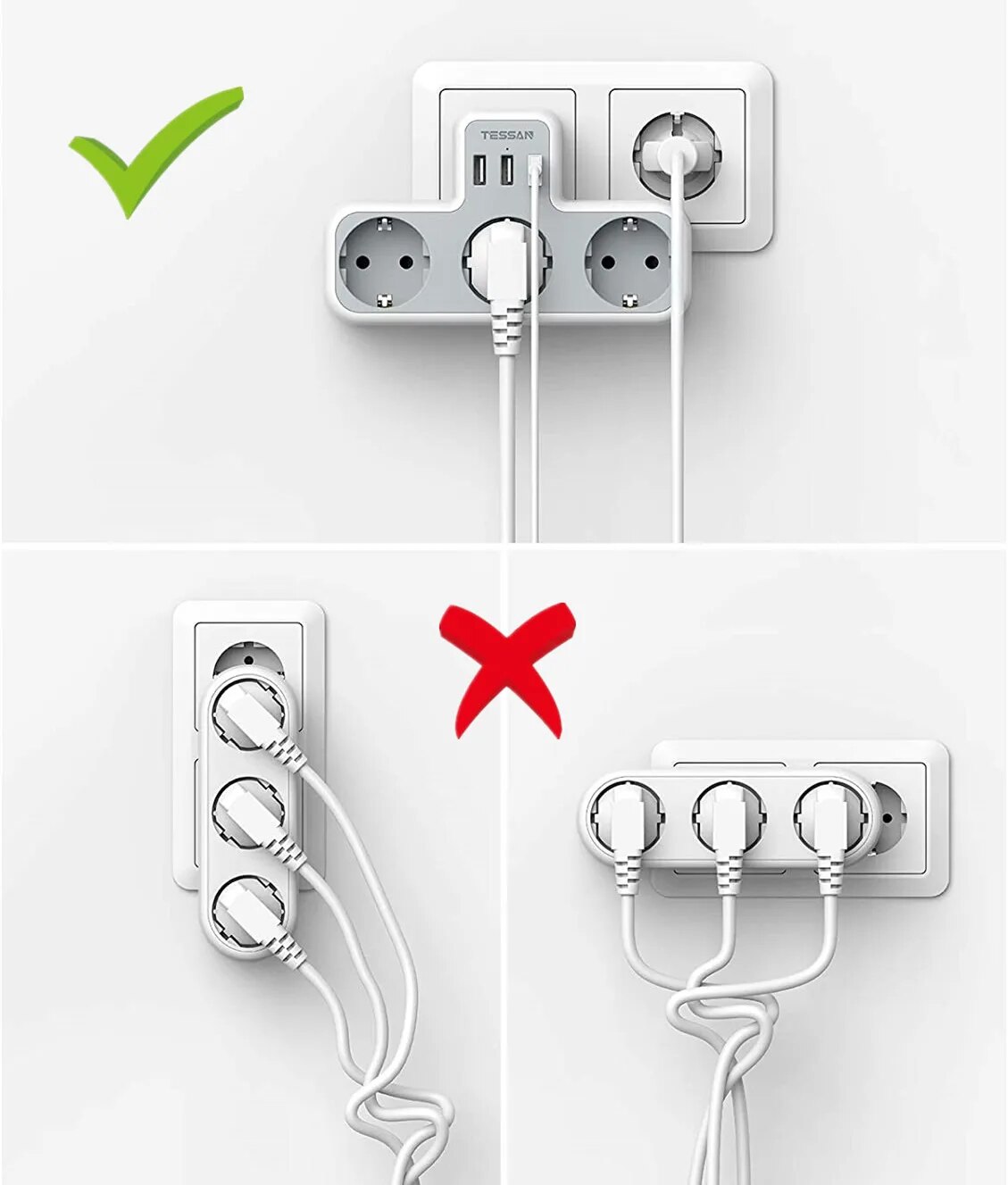 TESSAN EU Plug Power Strip wit - Outdoor Usb Power Strip review and price